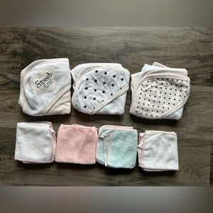 Baby hooded towels and wash cloths